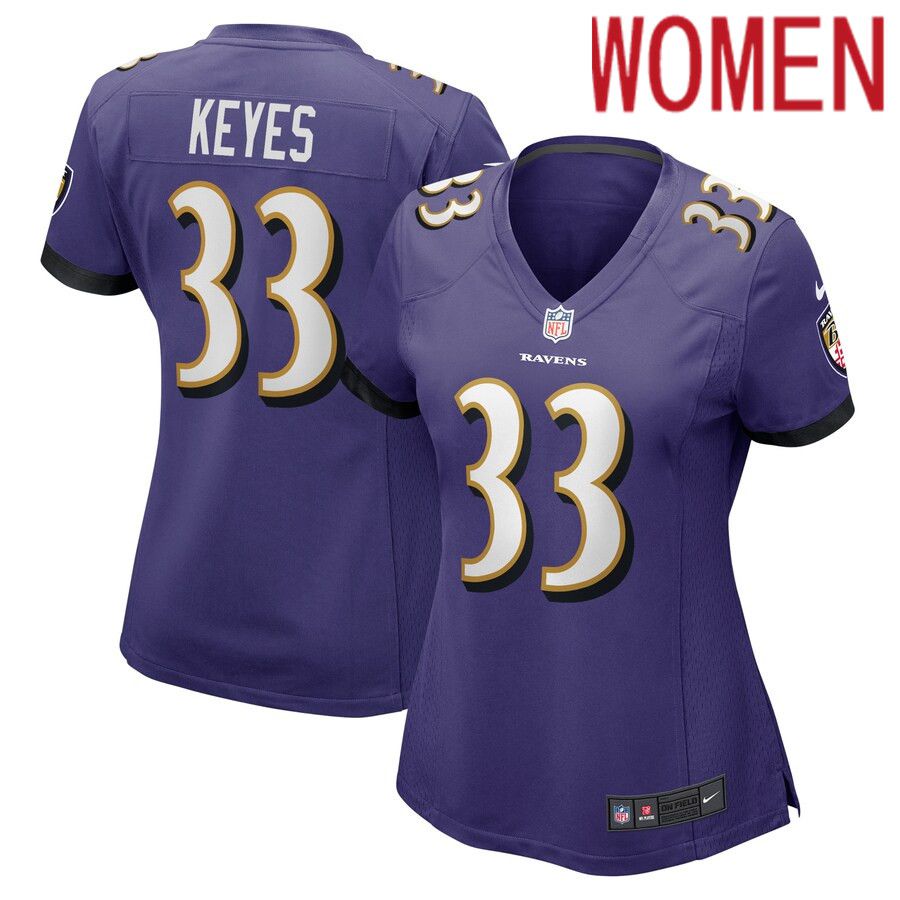 Women Baltimore Ravens 33 BoPete Keyes Nike Purple Home Game Player NFL Jersey